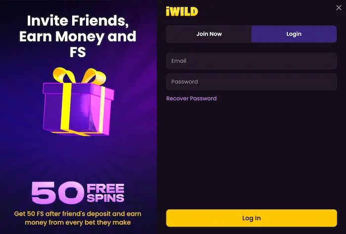 iWild Casino CA login