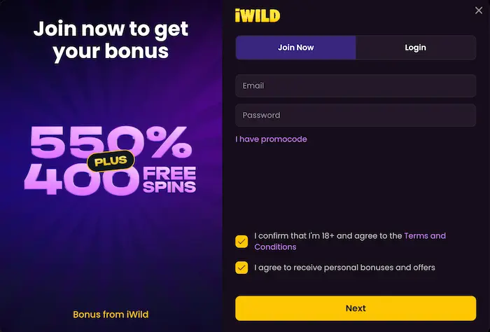 iWild Casino CA signin